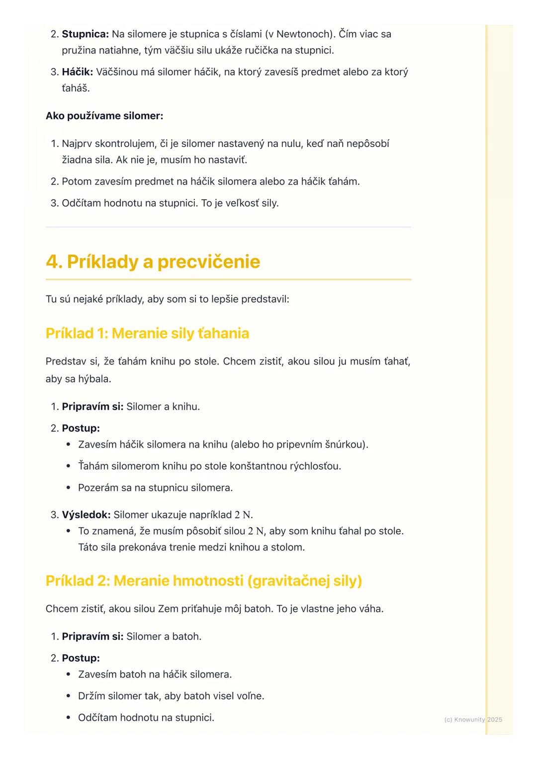 # Čo je sila a ako ju meriame
1. Čo je sila: Úvod
Sila je niečo, čo spôsobuje, že sa veci hýbu, zastavujú, menia smer alebo
menia svoj tva