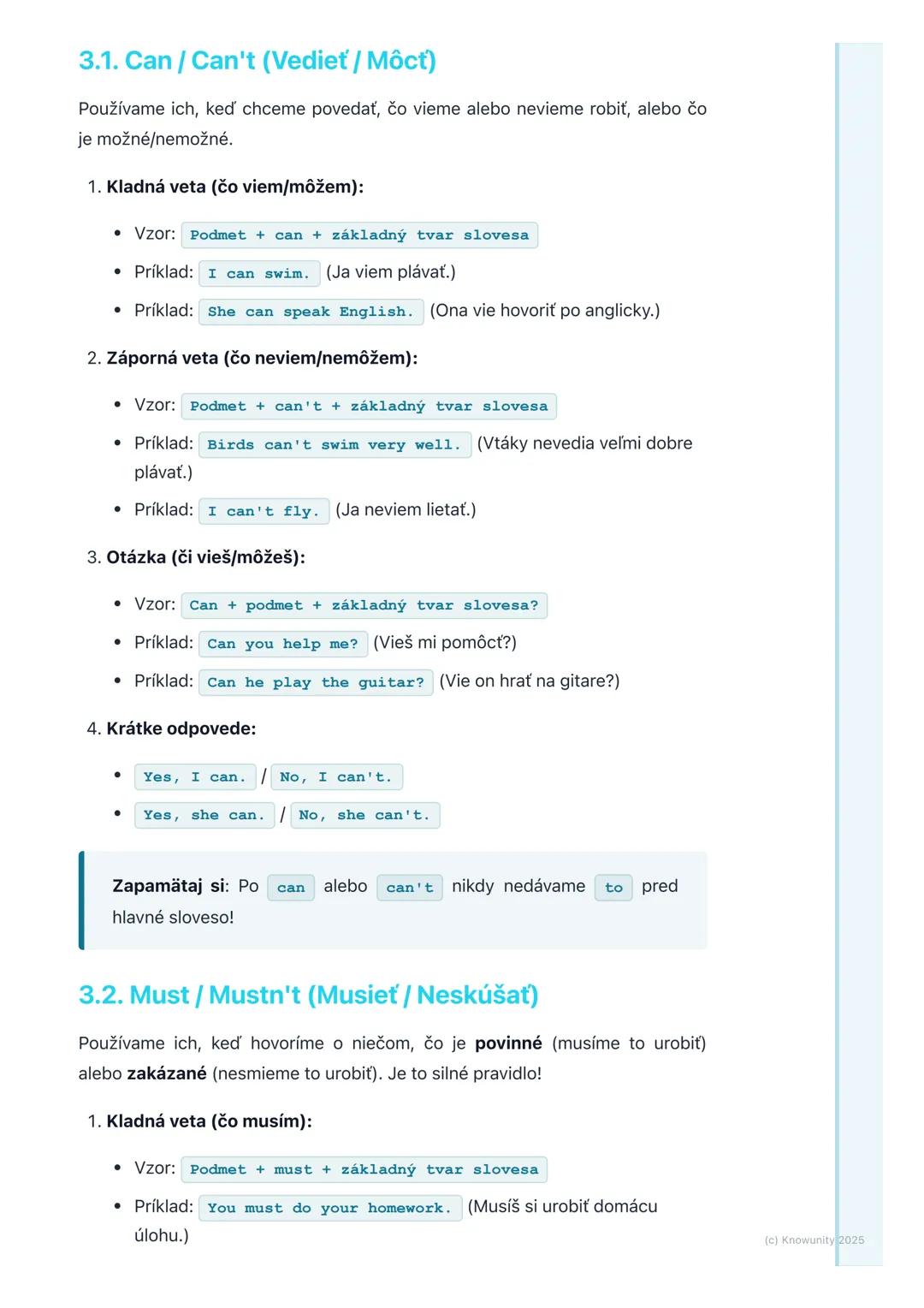# Modálne slovesá (Can, Must,
Should)
1. Prehľad modálnych slovies
Dnes sa budeme učiť o špeciálnych slovesách v angličtine, ktoré sa vol