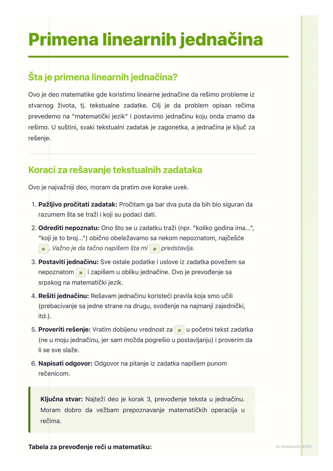# Primena linearnih jednačina
Šta je primena linearnih jednačina?
Ovo je deo matematike gde koristimo linearne jednačine da rešimo problem