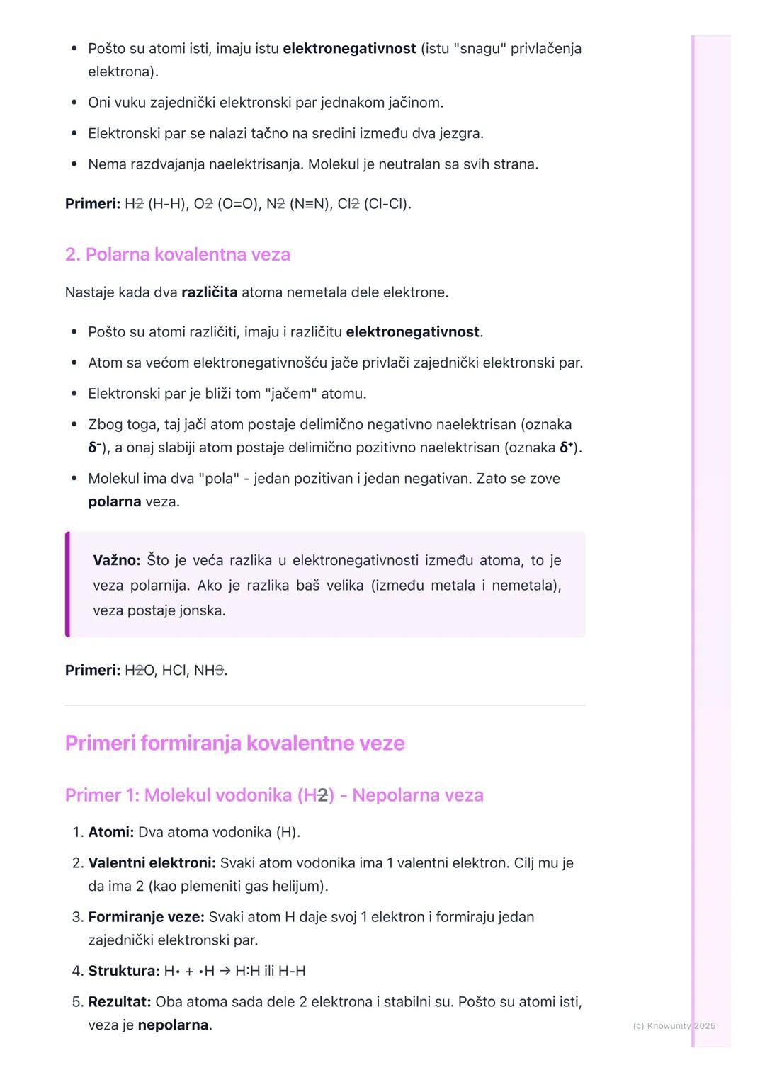 # Kovalentna veza
Šta je kovalentna veza?
Kovalentna veza je hemijska veza koja nastaje između atoma nemetala.
Ključna stvar je da atomi d