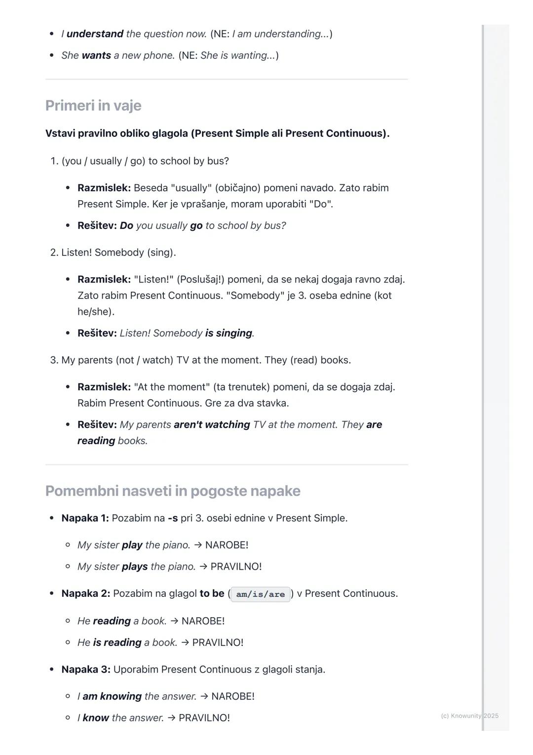 # Sedanjik (Present Simple) in
sedanjik trajni (Present
Continuous)
Pregled sedanjikov: Present Simple in Present
Continuous
To sta dva ča