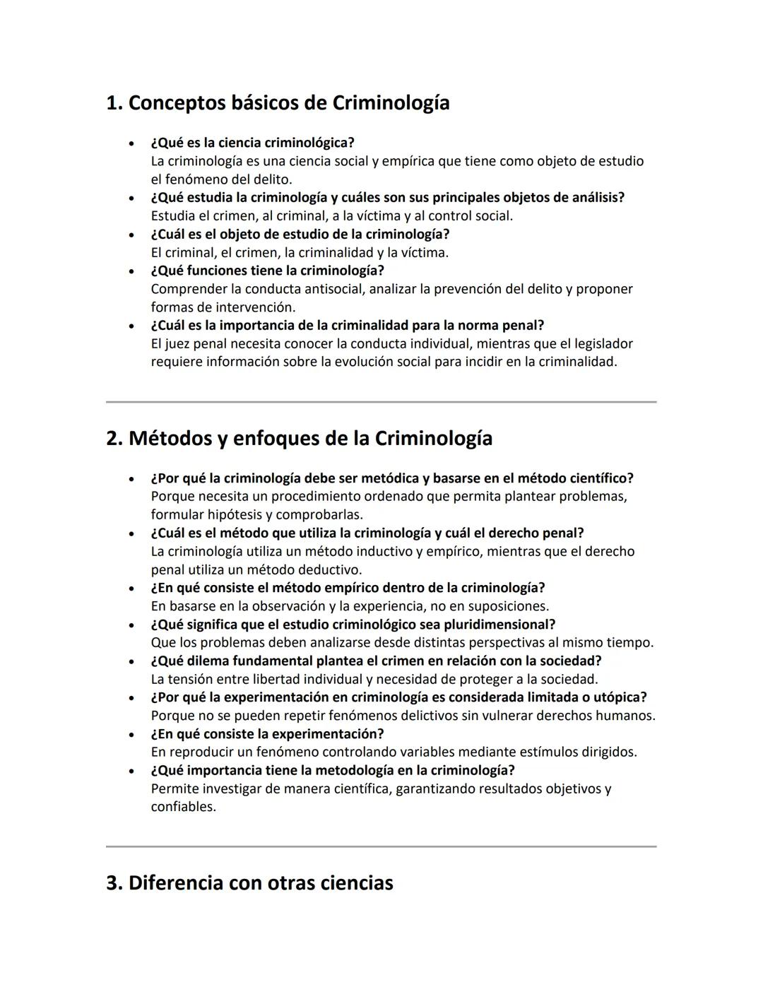 # 1. Conceptos básicos de Criminología
- ¿Qué es la ciencia criminológica?
La criminología es una ciencia social y empírica que tiene com