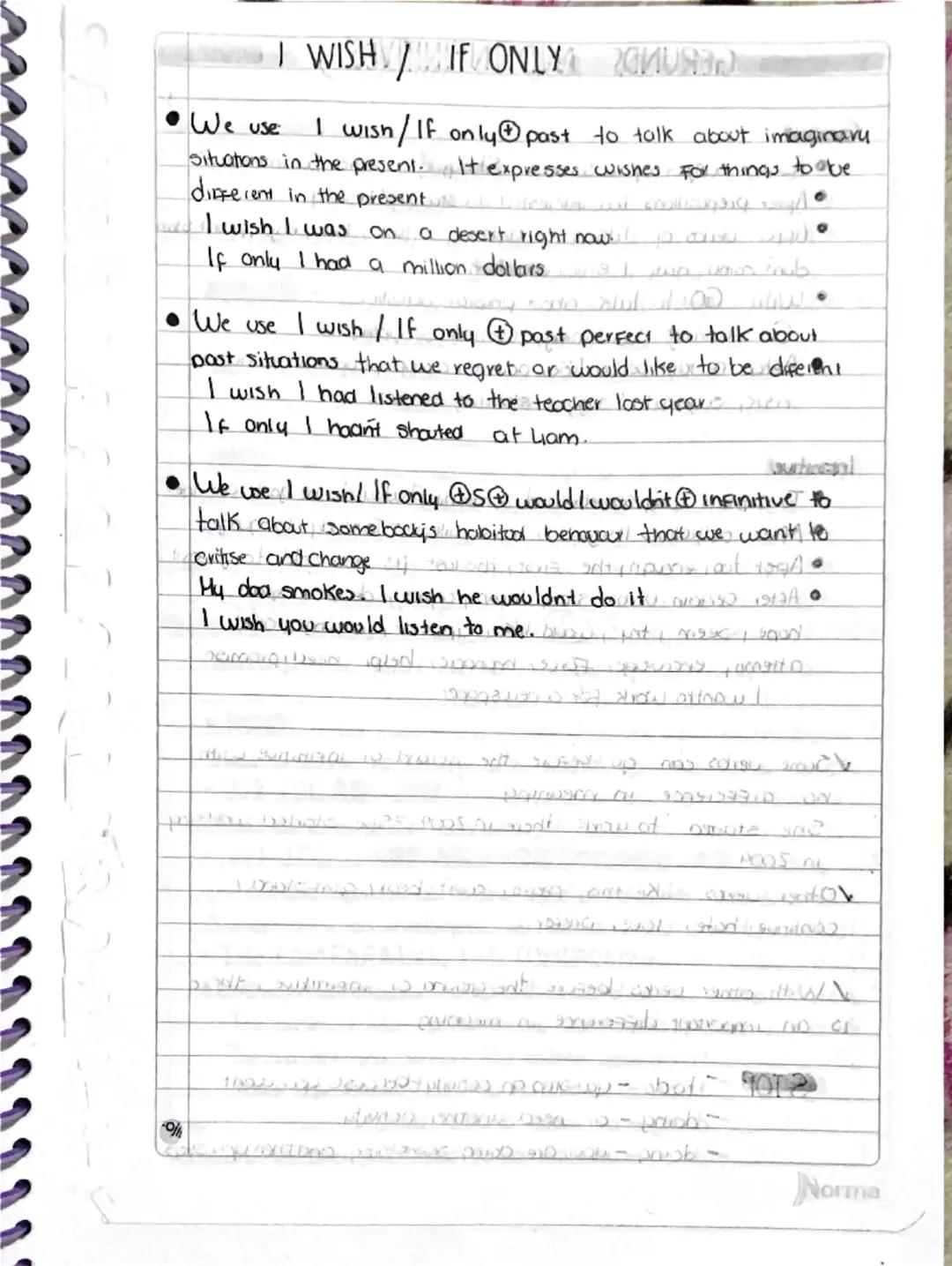 # I WISH / IF ONLY CHU
• We use
I wish/If only past to talk about imaginary
Situations in the present. It expresses wishes for things to ov